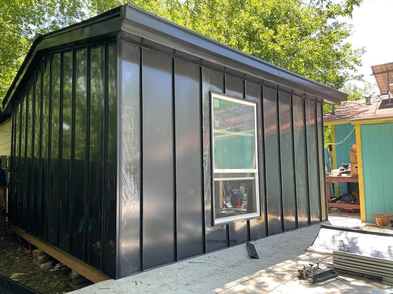 Black standing seam metal wall panels for Metal Roof Installation in Brawley